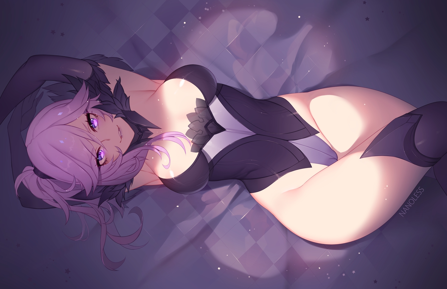 cameltoe, elbow_gloves, gloves, league_of_legends, leotard, long_hair, luxanna_crownguard, nanoless