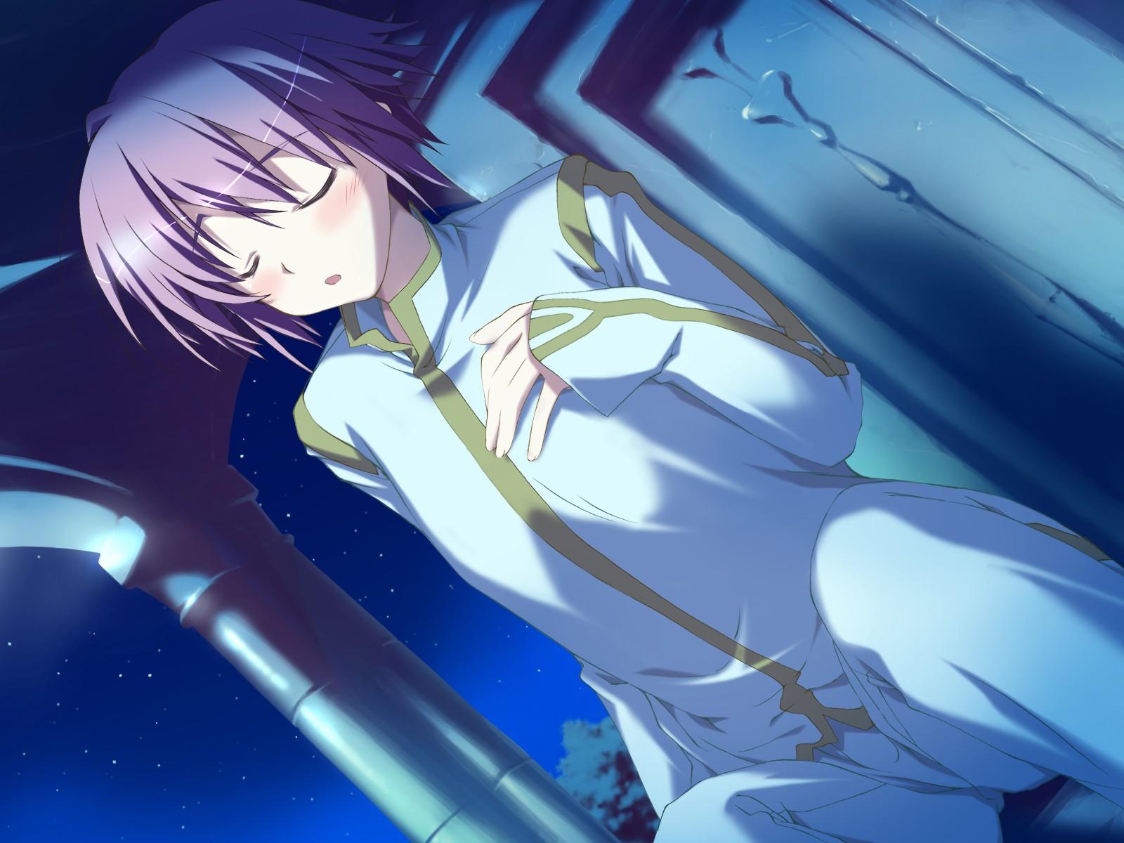 blush, favorite, game_cg, happy_margaret!, kokonoka, night, purple_hair, tsuwabuki_akira
