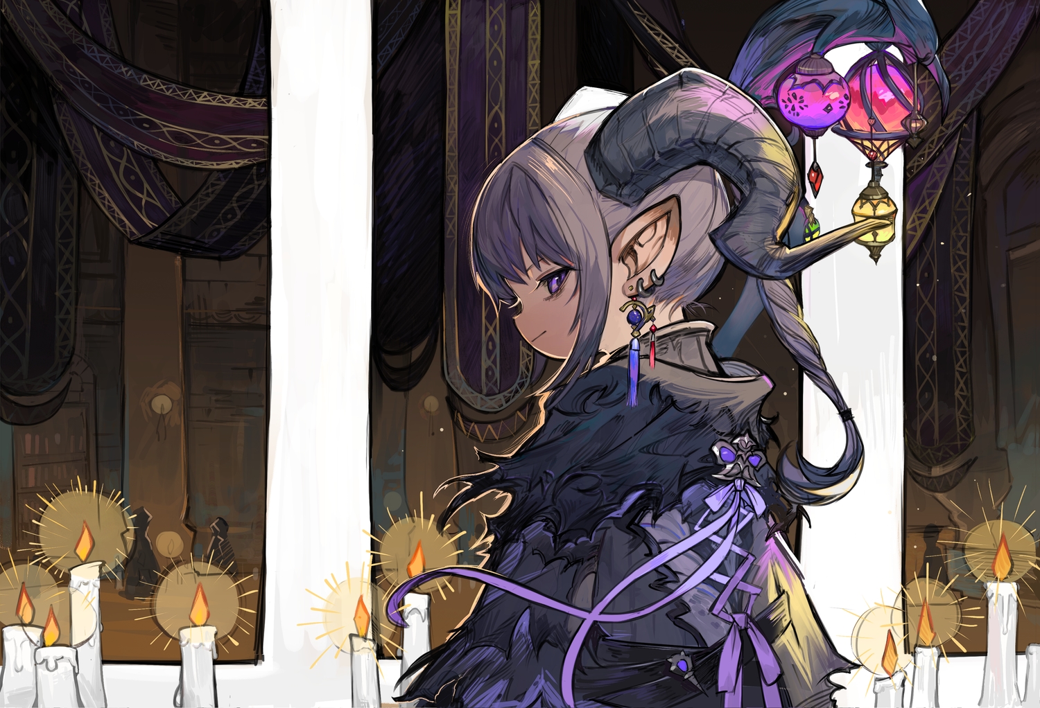 final_fantasy, final_fantasy_xiv, horns, lalafell, pointed_ears, rosette_(yankaixuan)