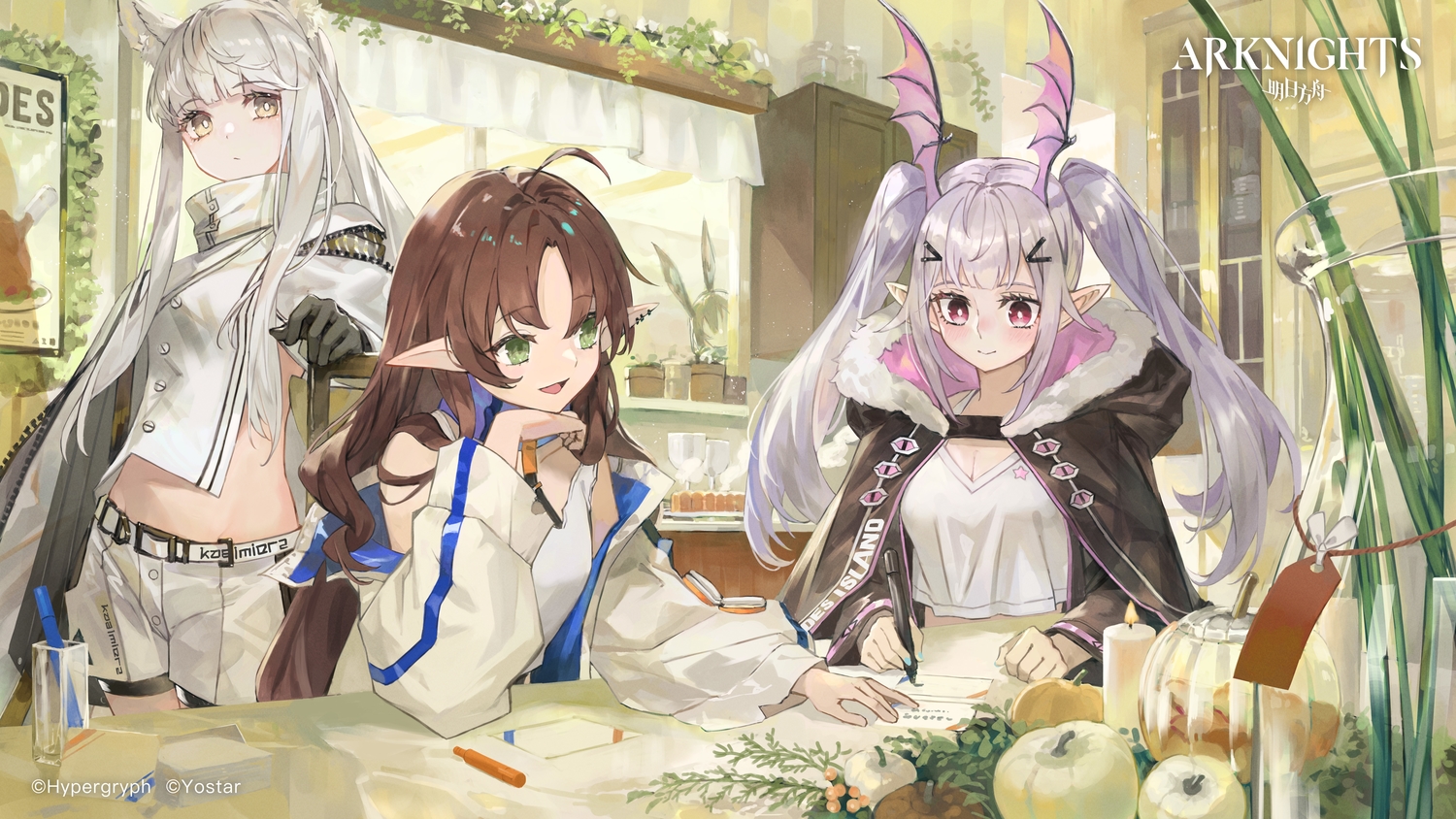 amiya_(arknights), animal_ears, arknights, brown_hair, bunny_ears, bunnygirl, cape, food