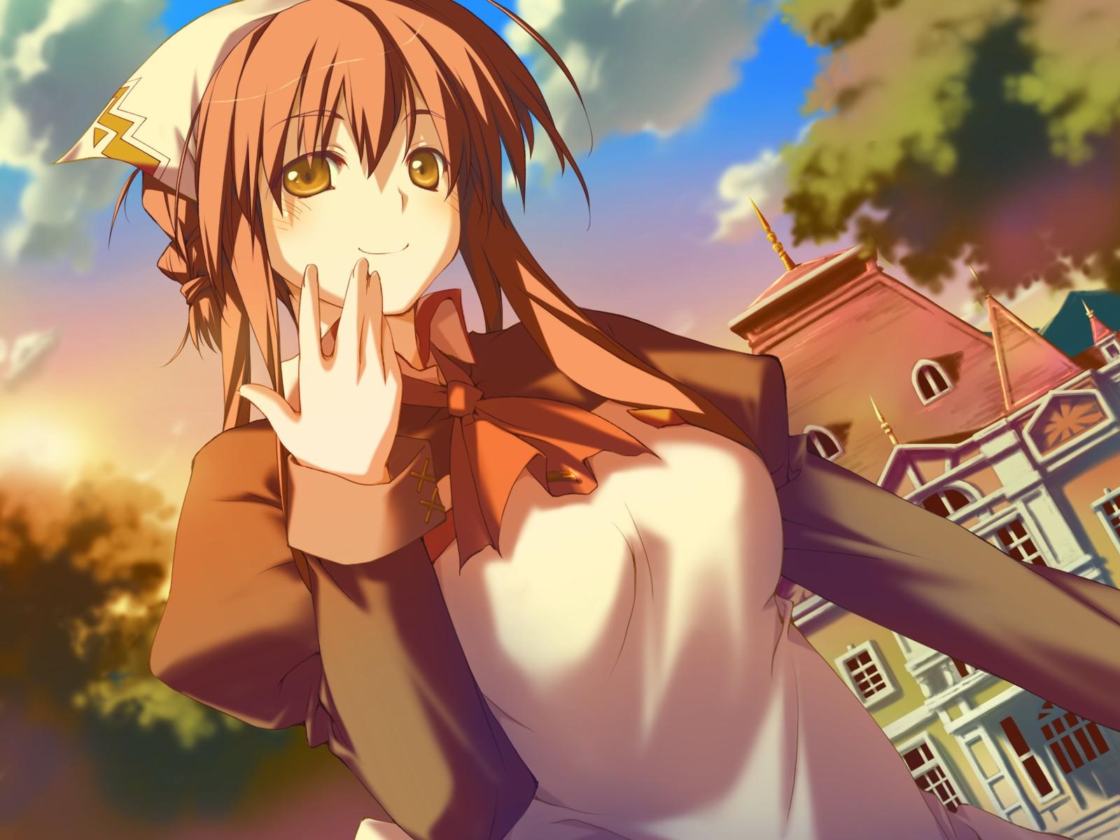 brown_eyes, brown_hair, favorite, game_cg, happy_margaret!, kokonoka, maid, sakura_mao