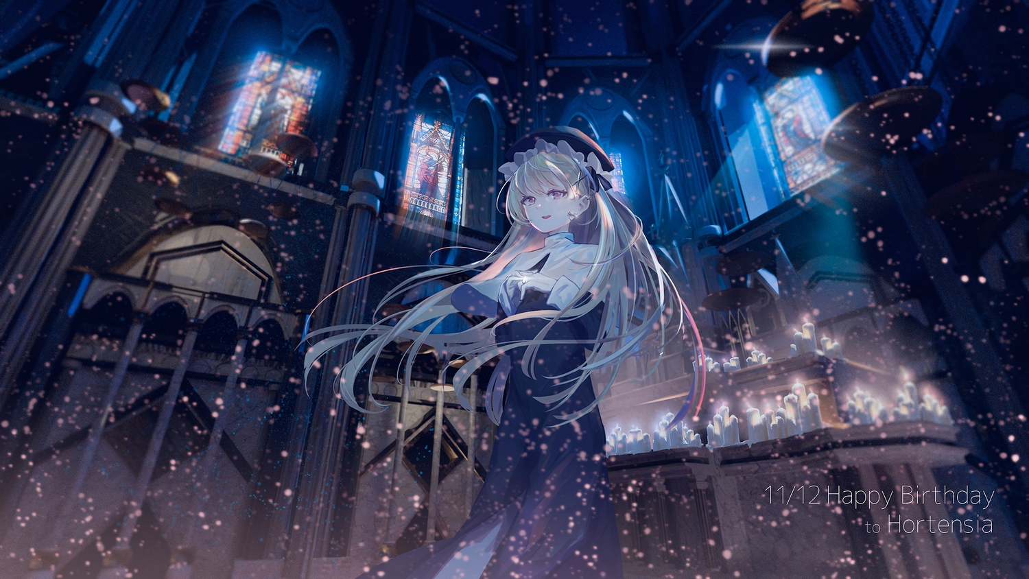 anthropomorphism, aritsuno, brown_eyes, brown_hair, girls_frontline, long_hair, nun, ppk_(girls_frontline)