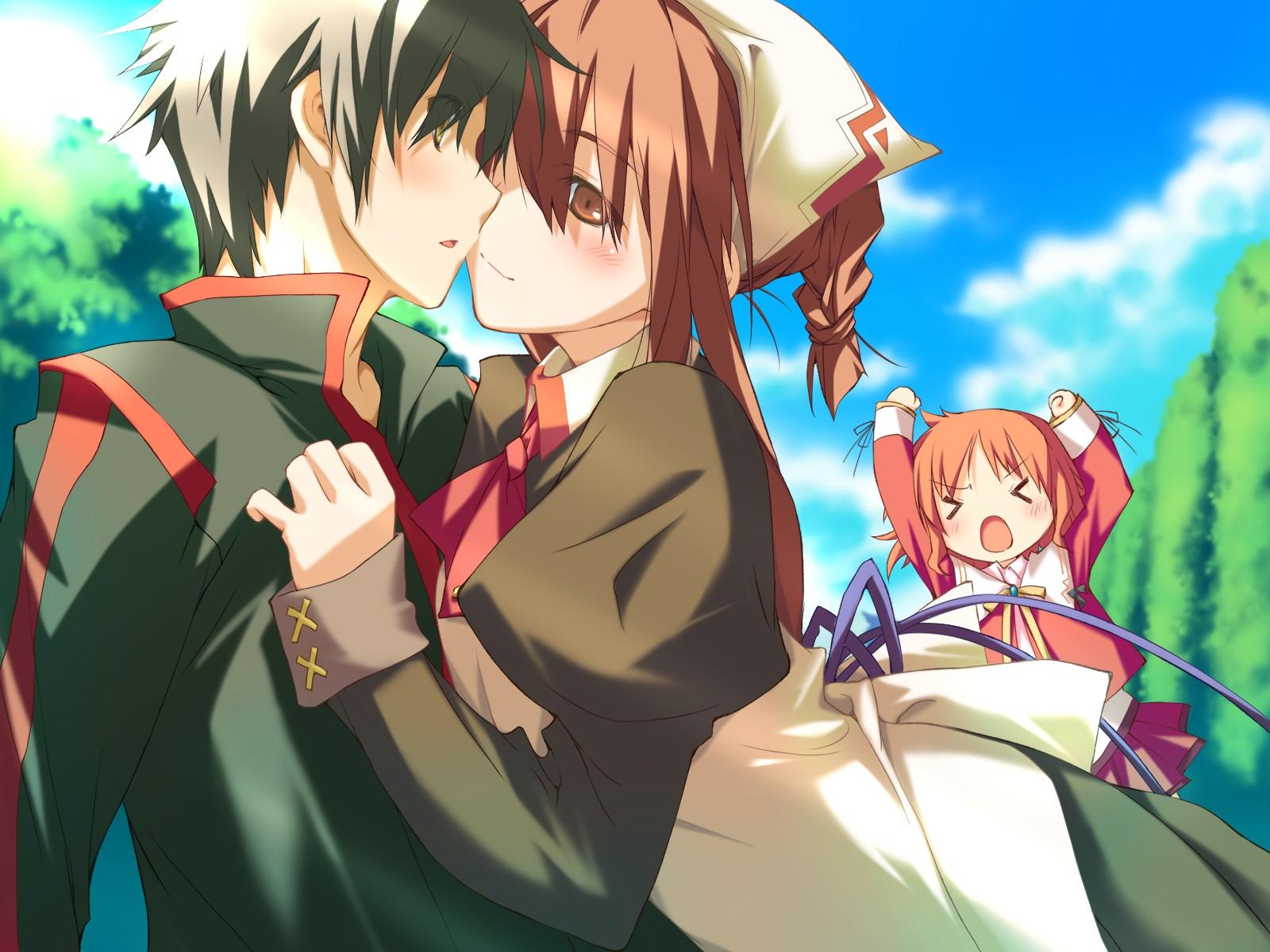 amagahara_inaho, black_hair, blush, brown_eyes, brown_hair, favorite, game_cg, happy_margaret!