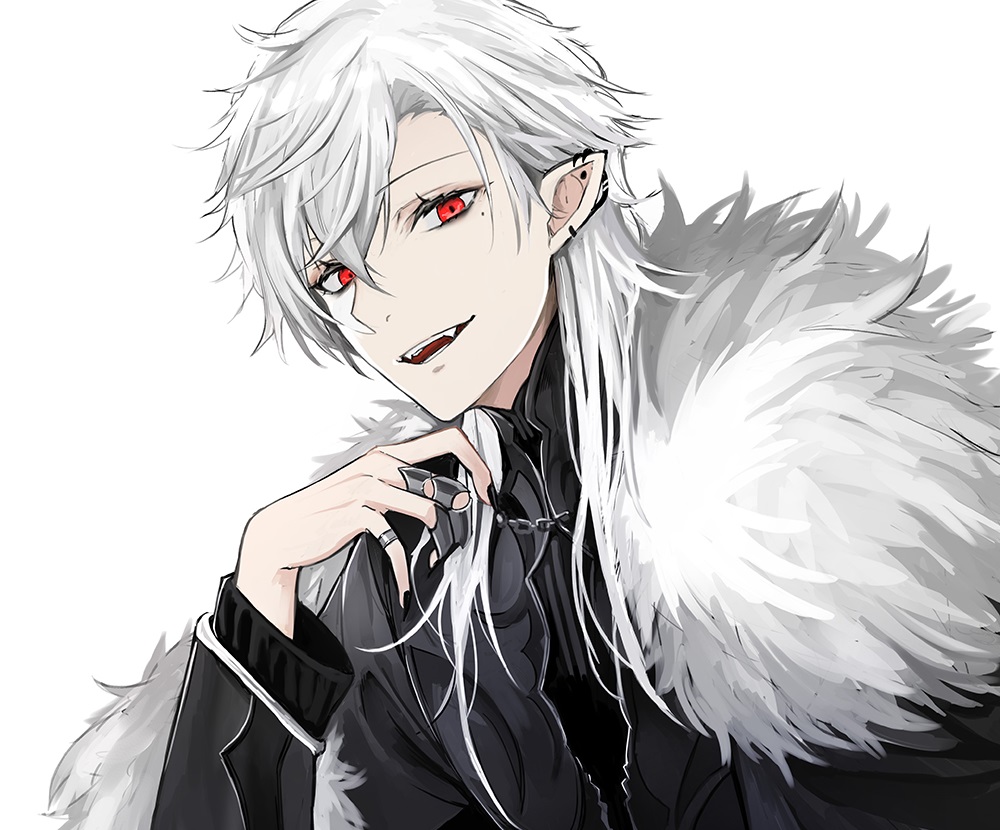 all_male, close, cropped, fang, gothic, kuzuha_(nijisanji), long_hair, luse_maonang