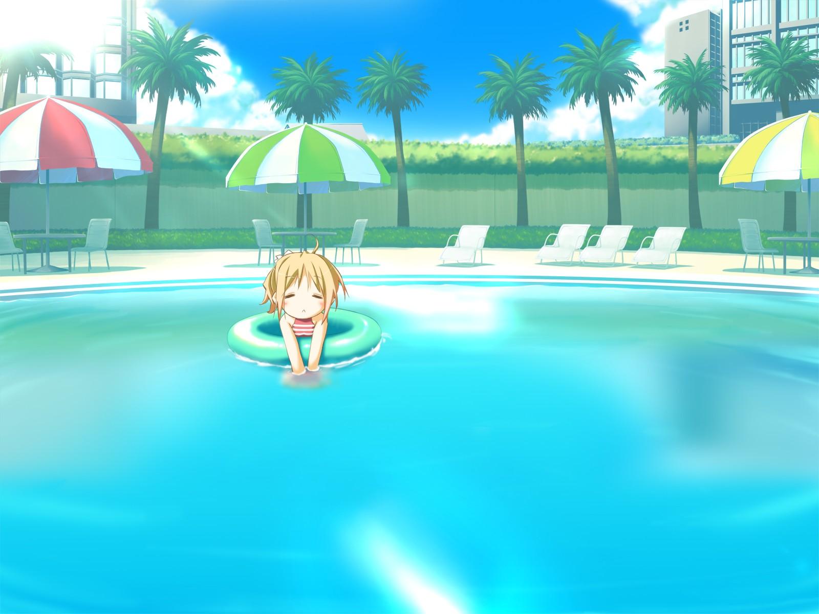 blonde_hair, favorite, game_cg, happy_margaret!, kokonoka, minahase_karin, pool, swimsuit