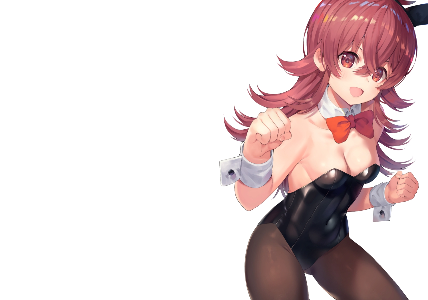 animal_ears, blush, bow, breasts, bunny_ears, bunnygirl, cleavage, headband