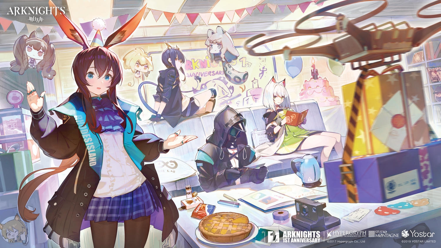 amiya_(arknights), animal_ears, aqua_eyes, arknights, blue_hair, brown_hair, bunny_ears, bunnygirl