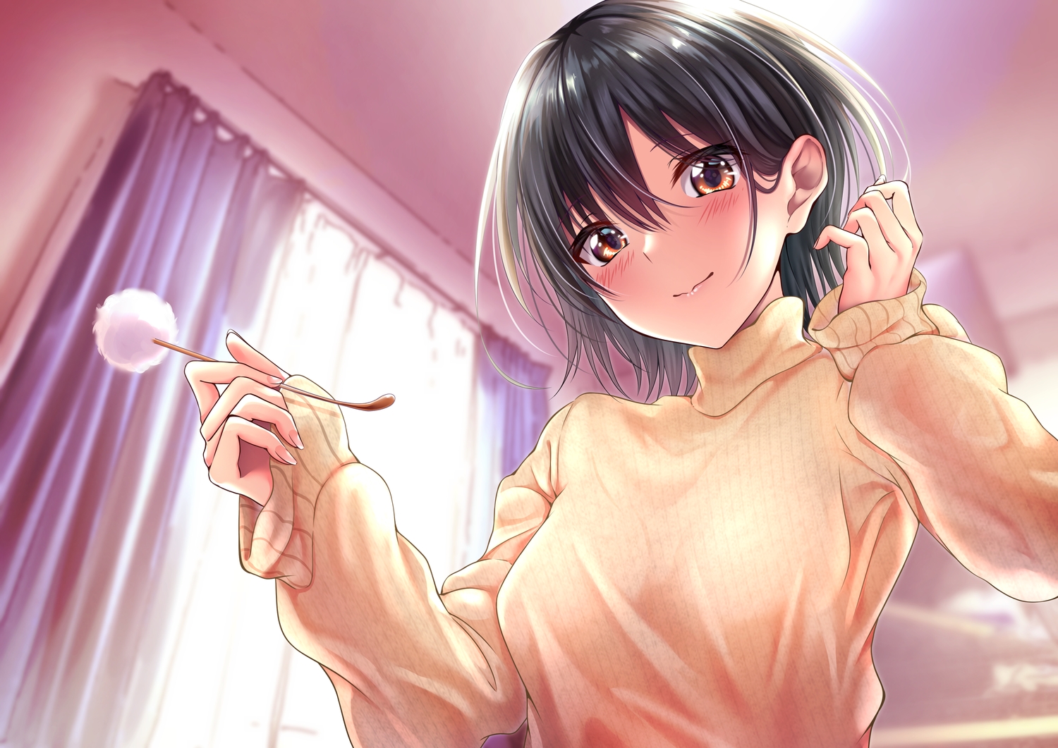 amagami, black_hair, blush, brown_eyes, close, nanasaki_ai, rairaisuruyo, short_hair