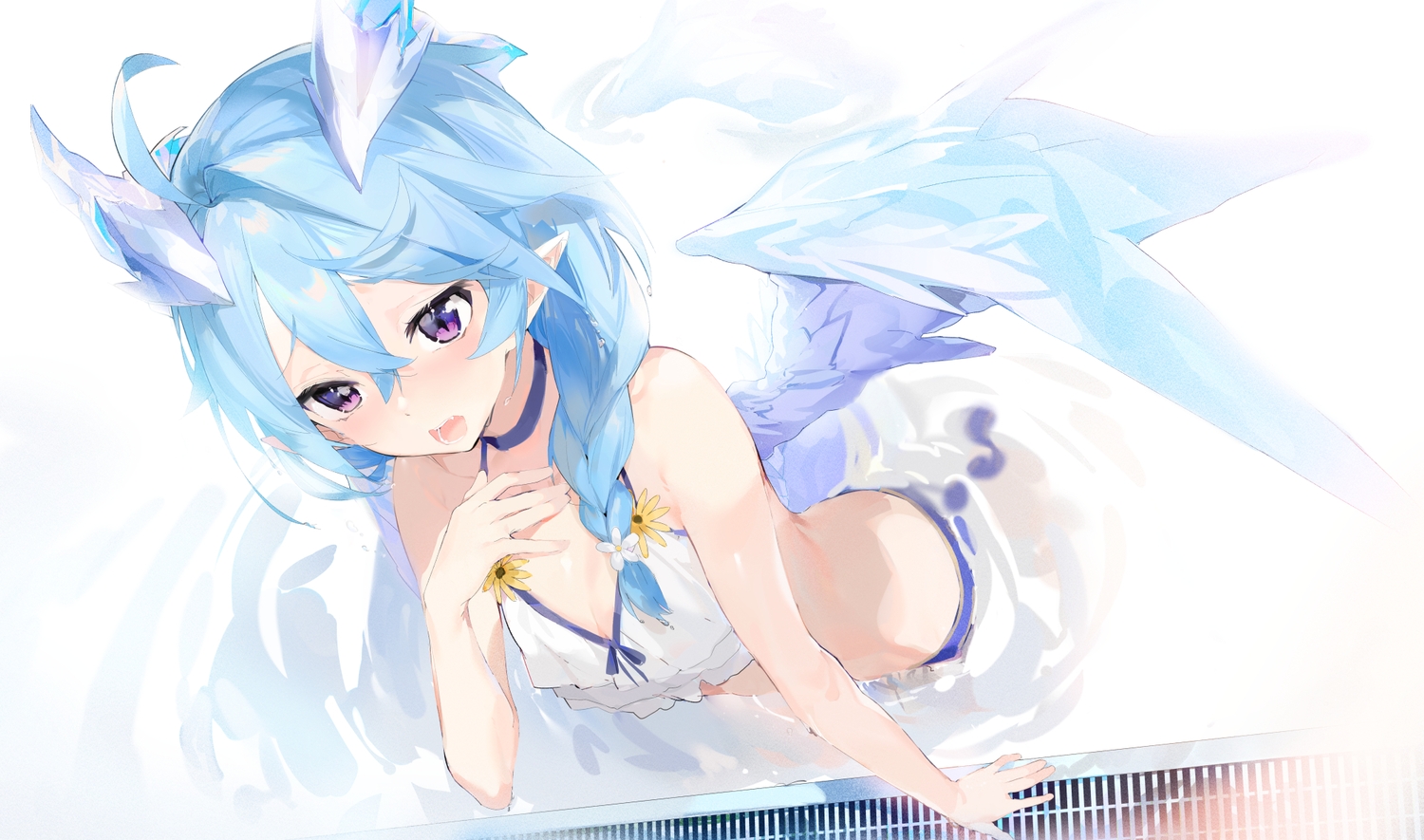 agato_shifuna, aida_(chinhung0612), blue_hair, braids, long_hair, ponytail, princess_connect!, purple_eyes, wings