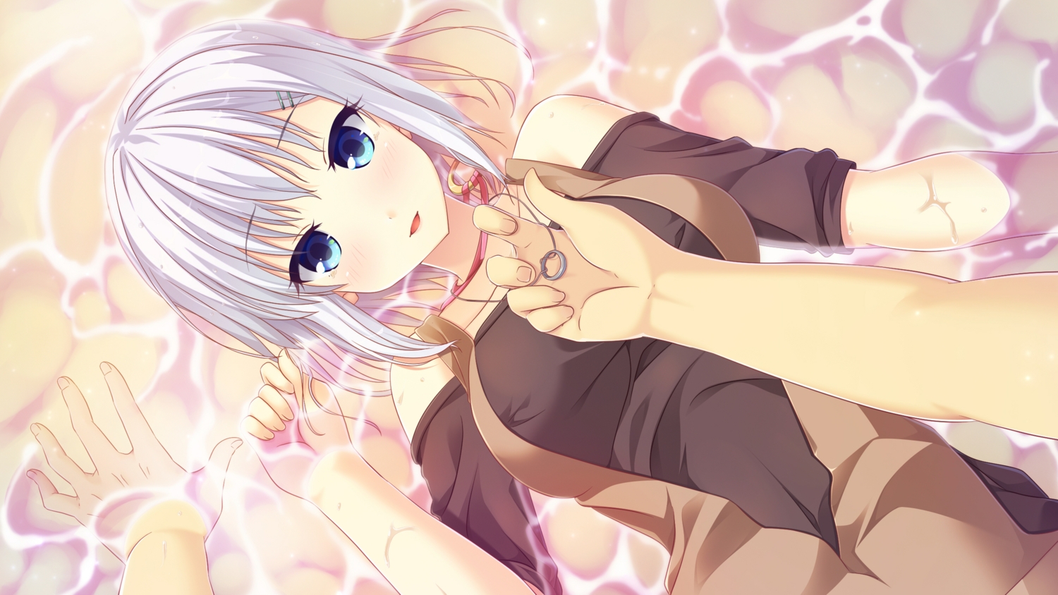 aqua_eyes, game_cg, making_lovers, short_hair, smee, taniyama-san, tsukino_mashiro, water
