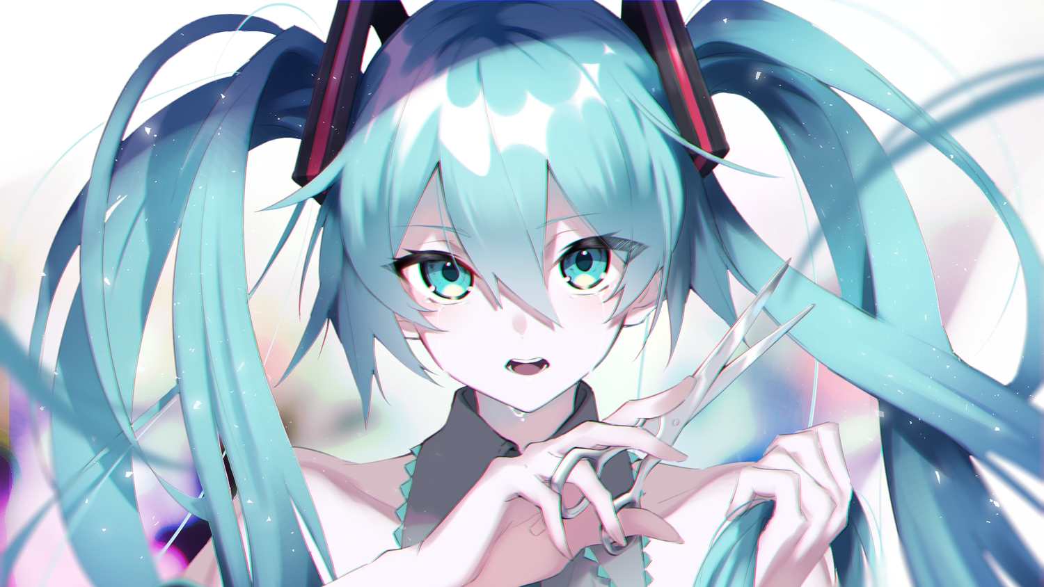 aqua_eyes, aqua_hair, close, goma0616, hatsune_miku, long_hair, tears, twintails, vocaloid