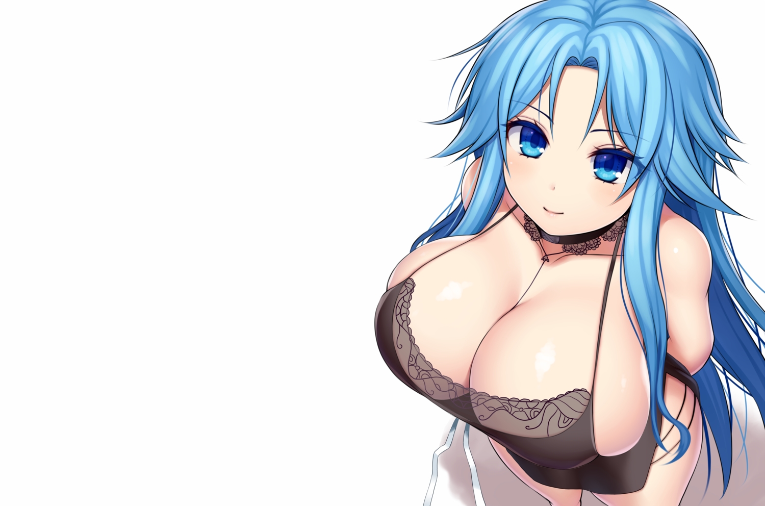 anthropomorphism, aqua_eyes, aqua_hair, asamura_hiori, azur_lane, breasts, choker, cleavage