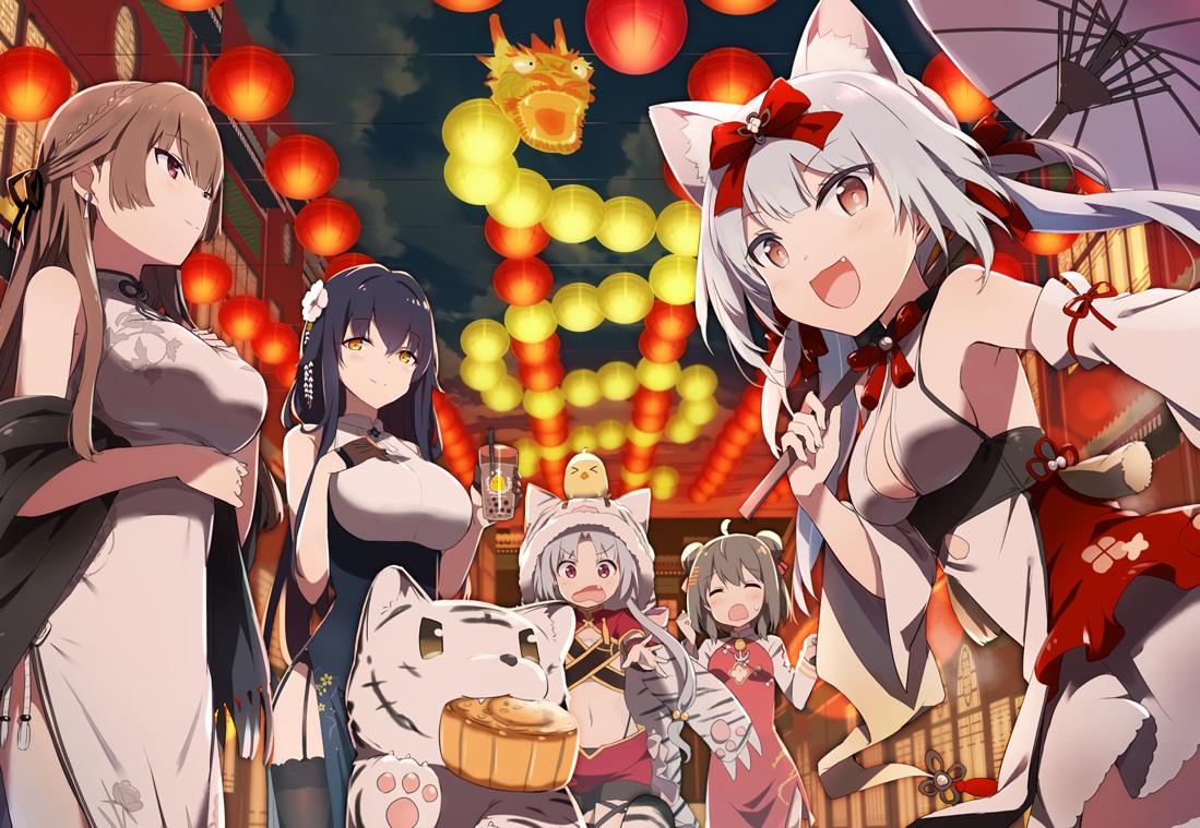 animal, animal_ears, anthropomorphism, azuma_(azur_lane), azur_lane, black_hair, breasts, brown_hair