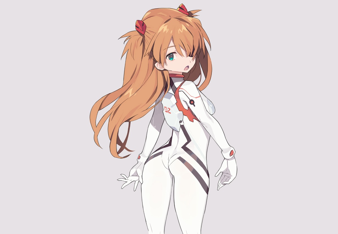 aqua_eyes, ass, blade_(galaxist), bodysuit, cropped, eyepatch, gloves, gray