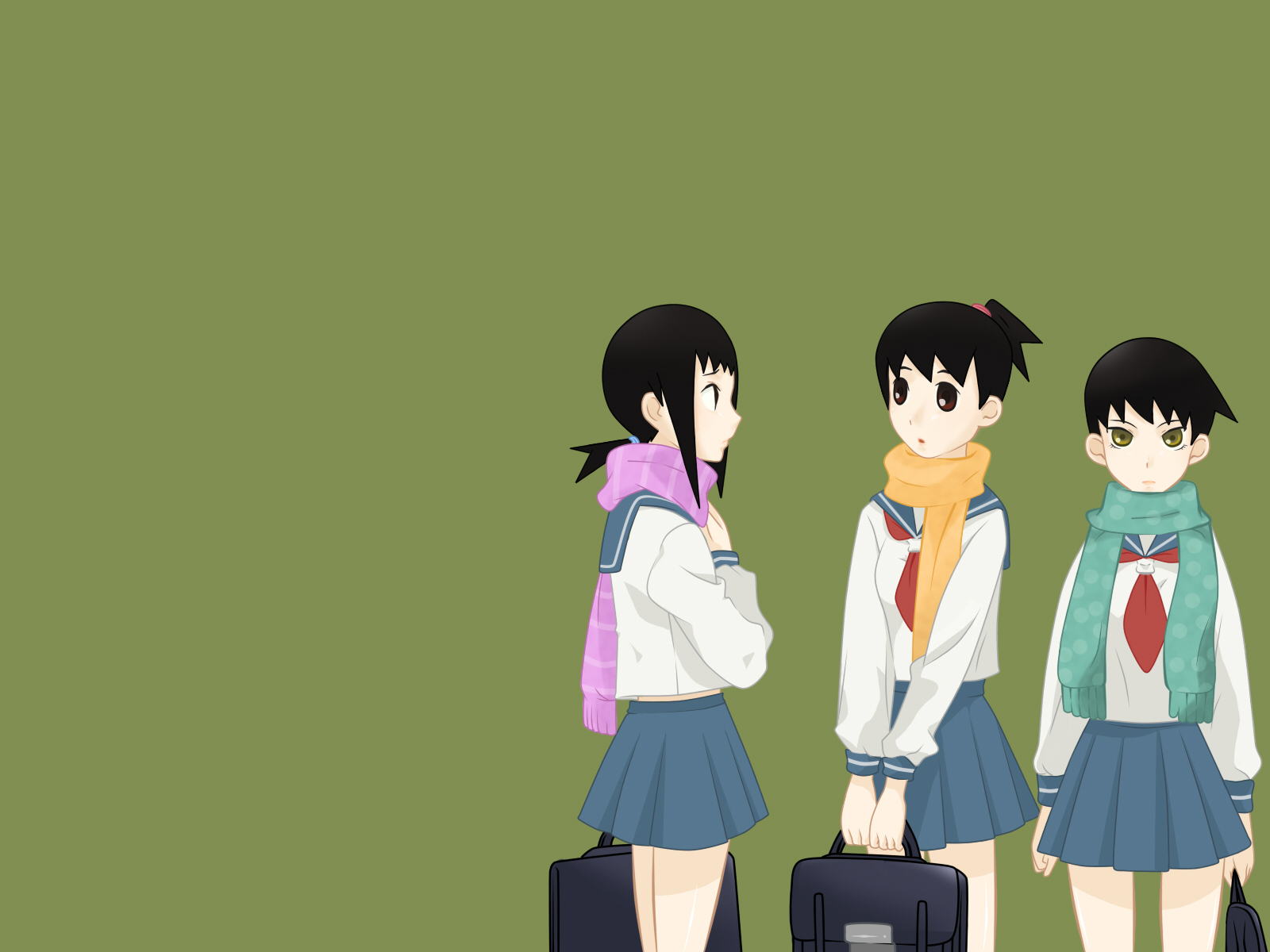 green, kaga_ai, mitama_mayo, okusa_manami, sayonara_zetsubou_sensei