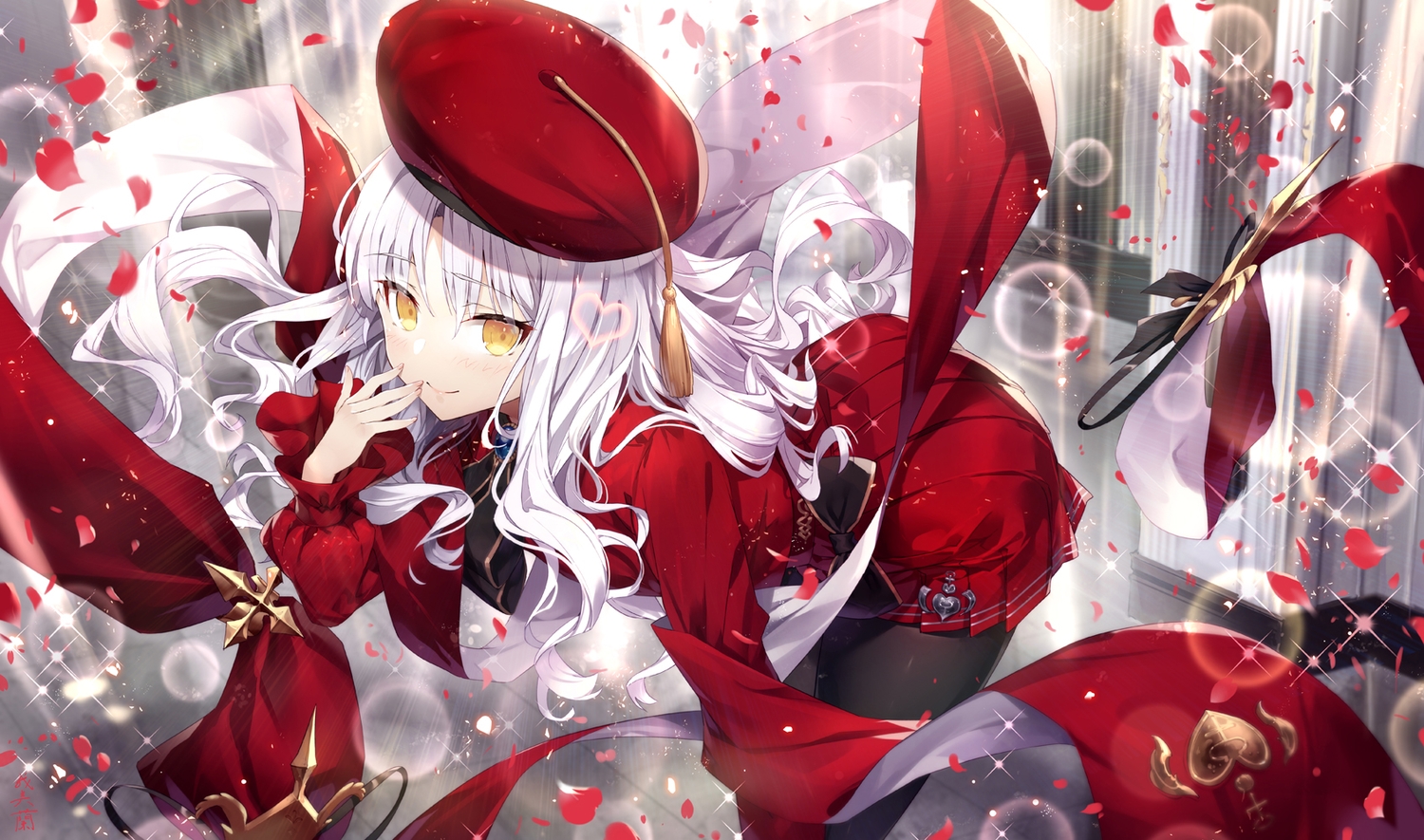 blush, caren_hortensia, fate/grand_order, fate_(series), gabiran, hat, long_hair, pantyhose