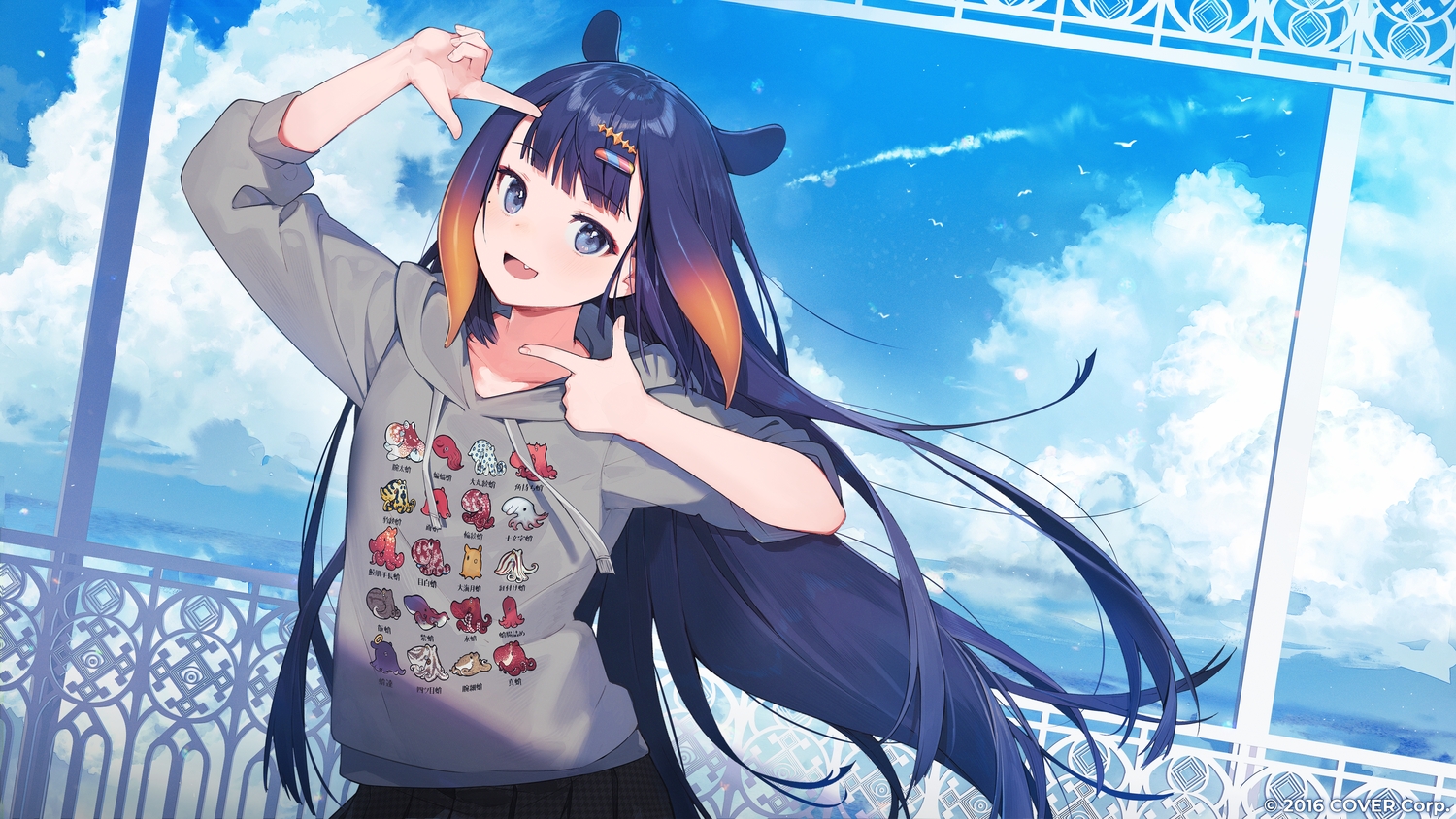 blue_eyes, blue_hair, fang, hololive, long_hair, ninomae_ina'nis, ninomae_ina'nis_(artist)