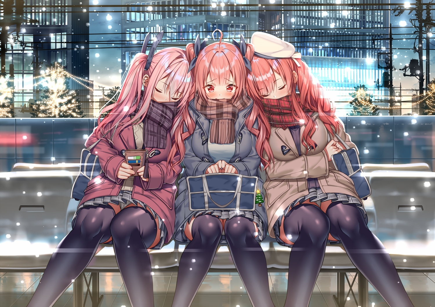 akusema, anthropomorphism, azur_lane, bremerton_(azur_lane), building, hat, honolulu_(azur_lane), long_hair