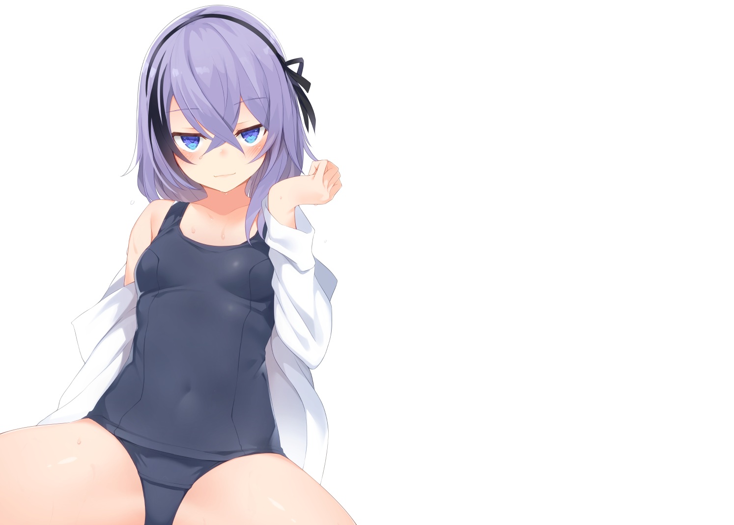 aliasing, aqua_eyes, blush, cropped, headband, kinugawa_chinatsu, original, otokuyou