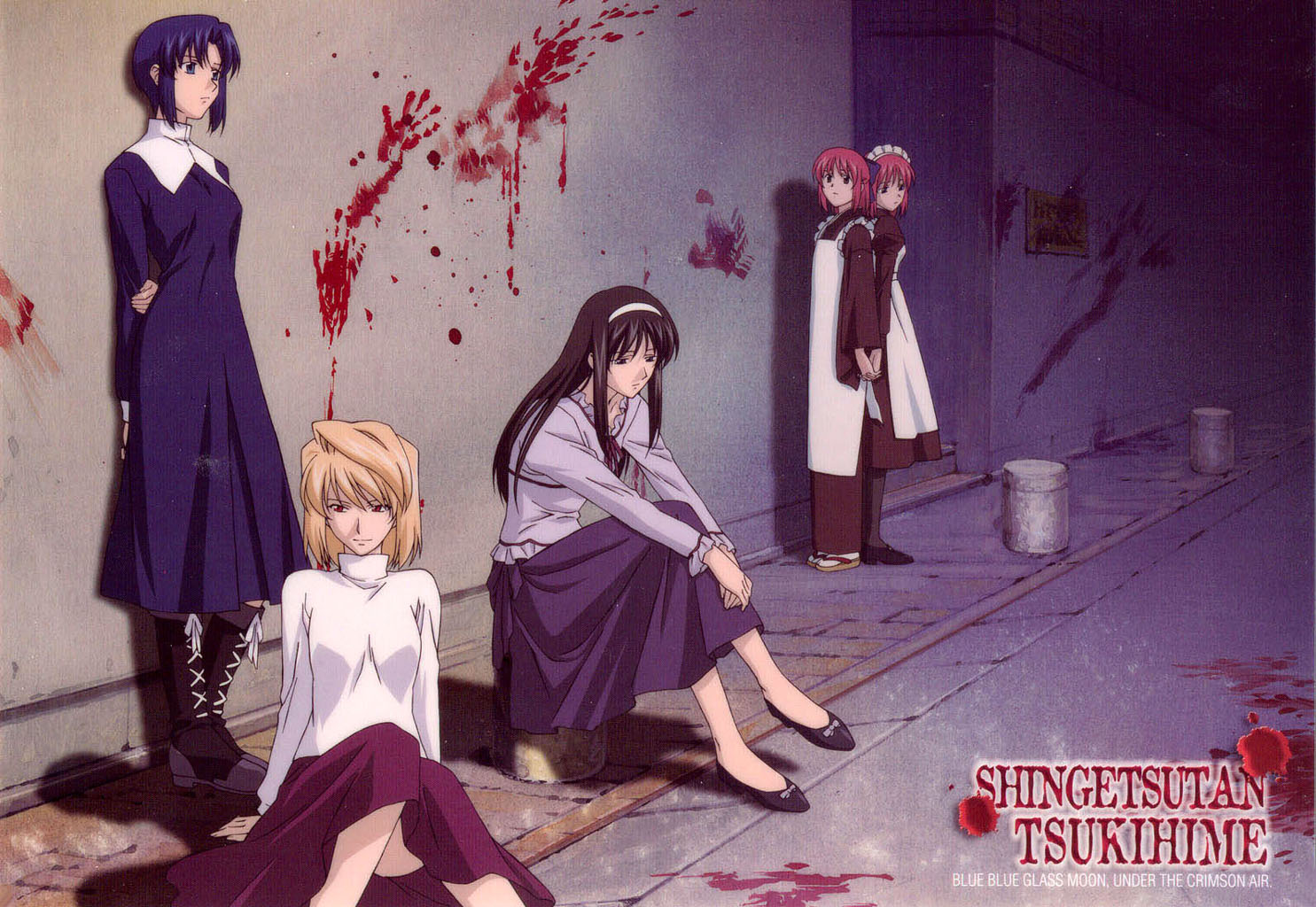 arcueid_brunestud, ciel_(tsukihime), hisui, kohaku, shingetsutan_tsukihime, tohno_akiha, twins
