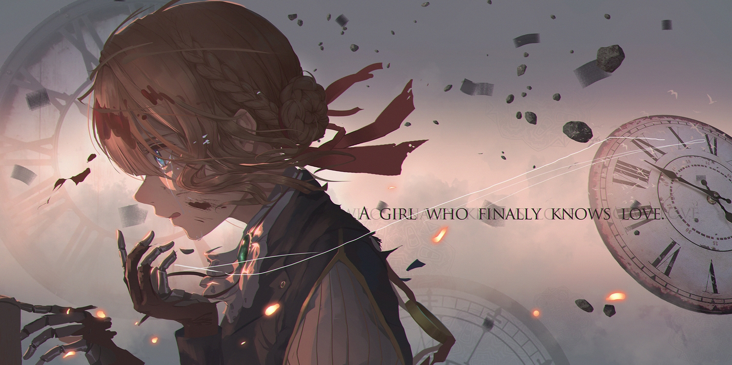 blonde_hair, blood, blue_eyes, braids, close, crying, dress, gloves