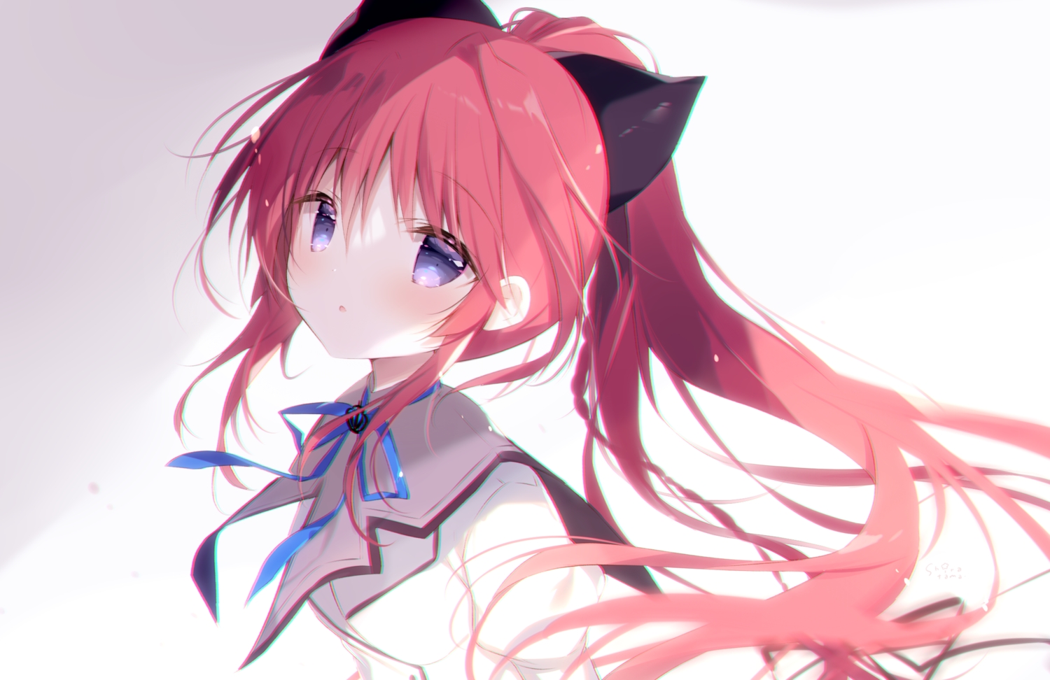 aliasing, blush, close, gradient, inui_sana, long_hair, mashiroiro_symphony, ponytail