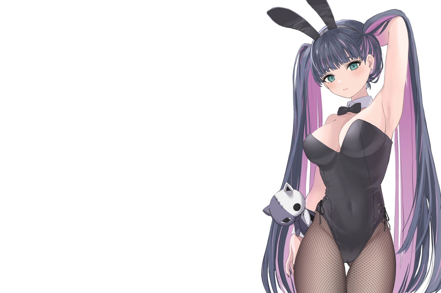 animal_ears, breasts, bunny_ears, bunnygirl, cameltoe, cleavage, doll, green_eyes