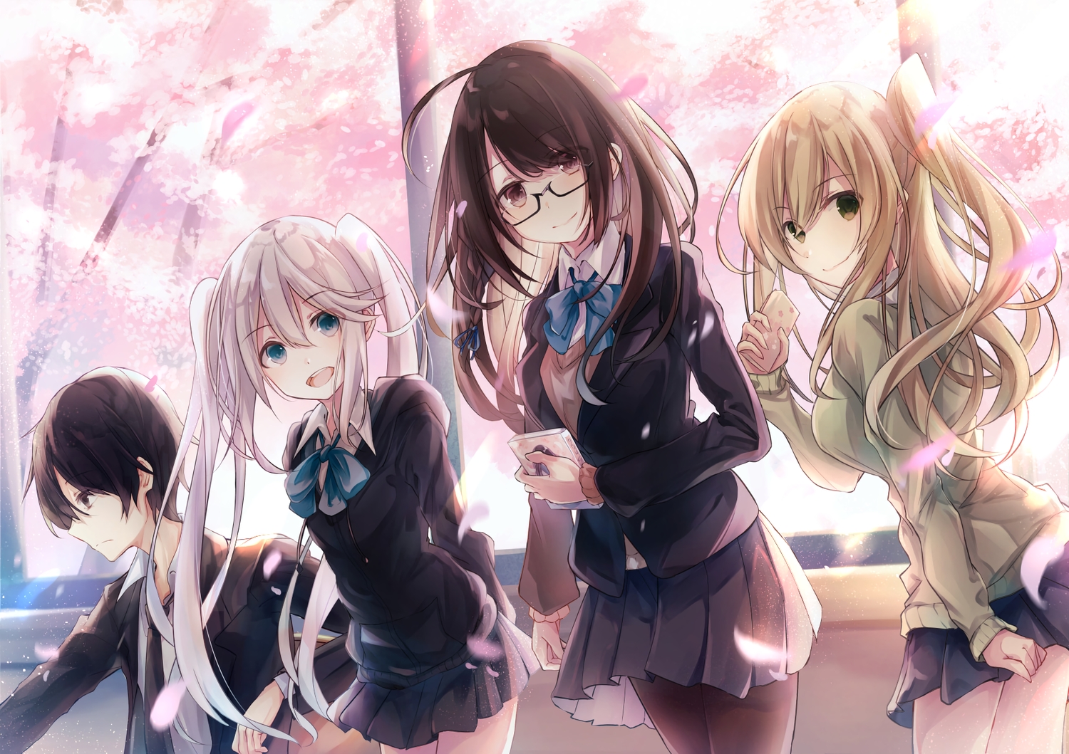 3rd_singularity, group, hoshikawa_saki, kadokura_ryouta, male, mogupon, school_uniform, shindou_airi, yotsubanasakura, yumikawa_haruna