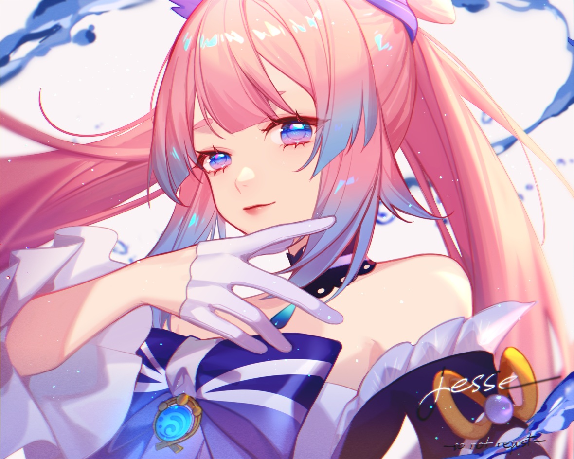 bow, choker, close, genshin_impact, gloves, japanese_clothes, jesse_(pixiv34586727), long_hair