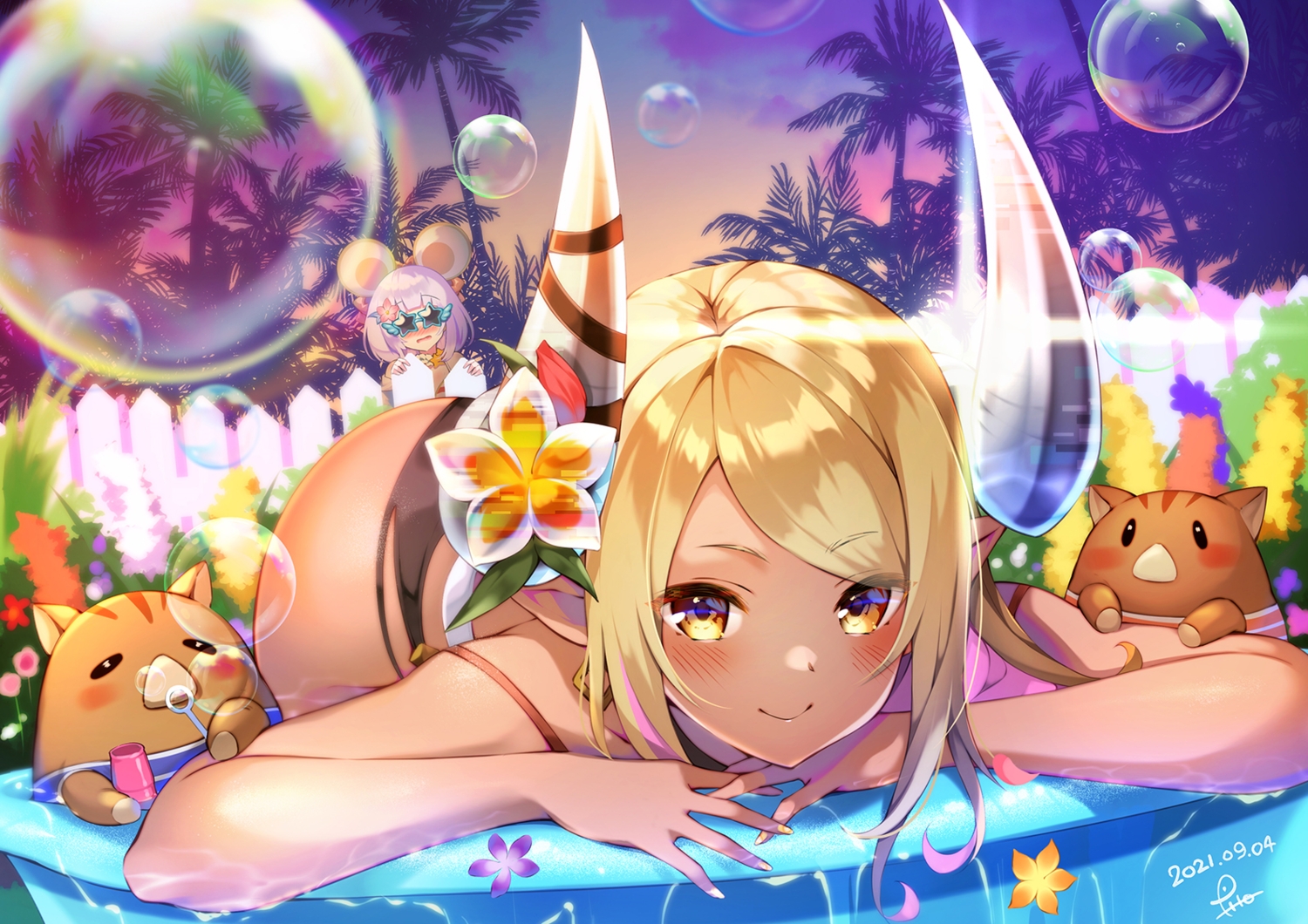 animal_ears, close, cropped, dark_skin, granblue_fantasy, horns, kuvira_(granblue_fantasy), mousegirl