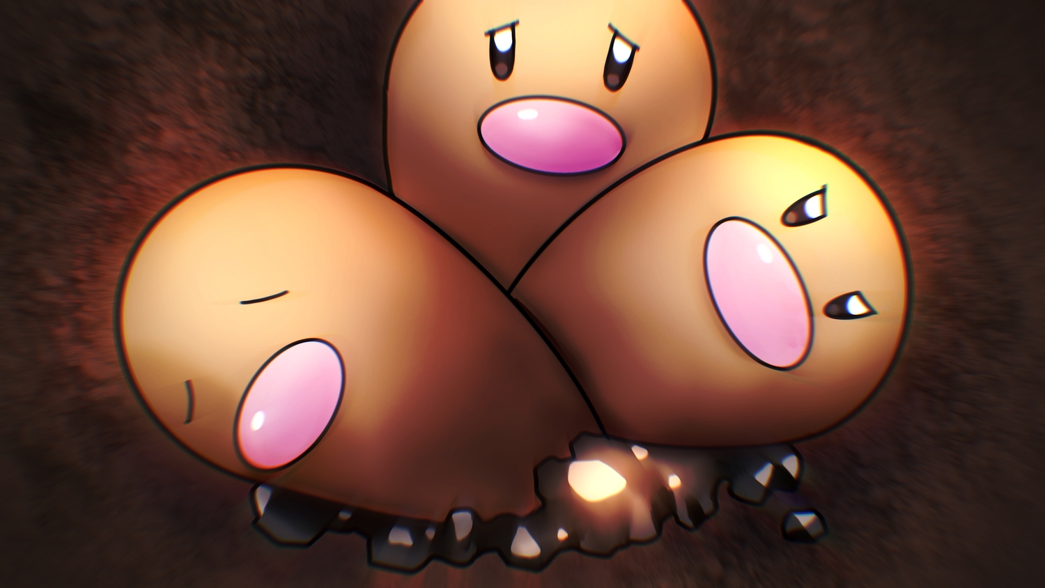 brown, close, dugtrio, higa-tsubasa, no_humans, pokemon, polychromatic