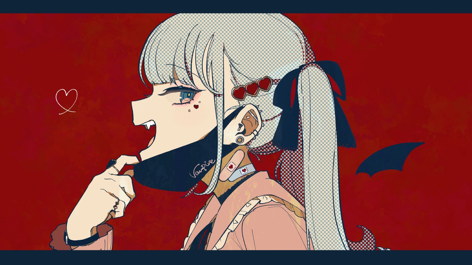 bandaid, close, fang, hassan_(sink916), hatsune_miku, mask, red, vampire, vampire_(vocaloid), vocaloid, wings