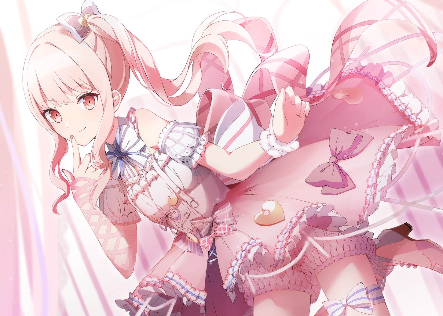 aa_(sin2324), akiyama_mizuki, bloomers, bow, dress, lolita_fashion, ponytail, project_sekai