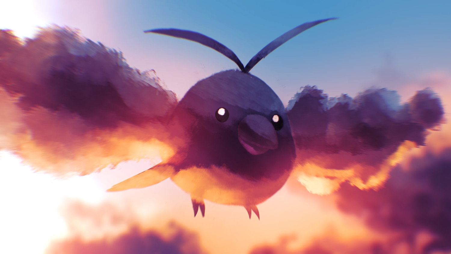 animal, bird, close, clouds, higa-tsubasa, no_humans, pokemon, polychromatic
