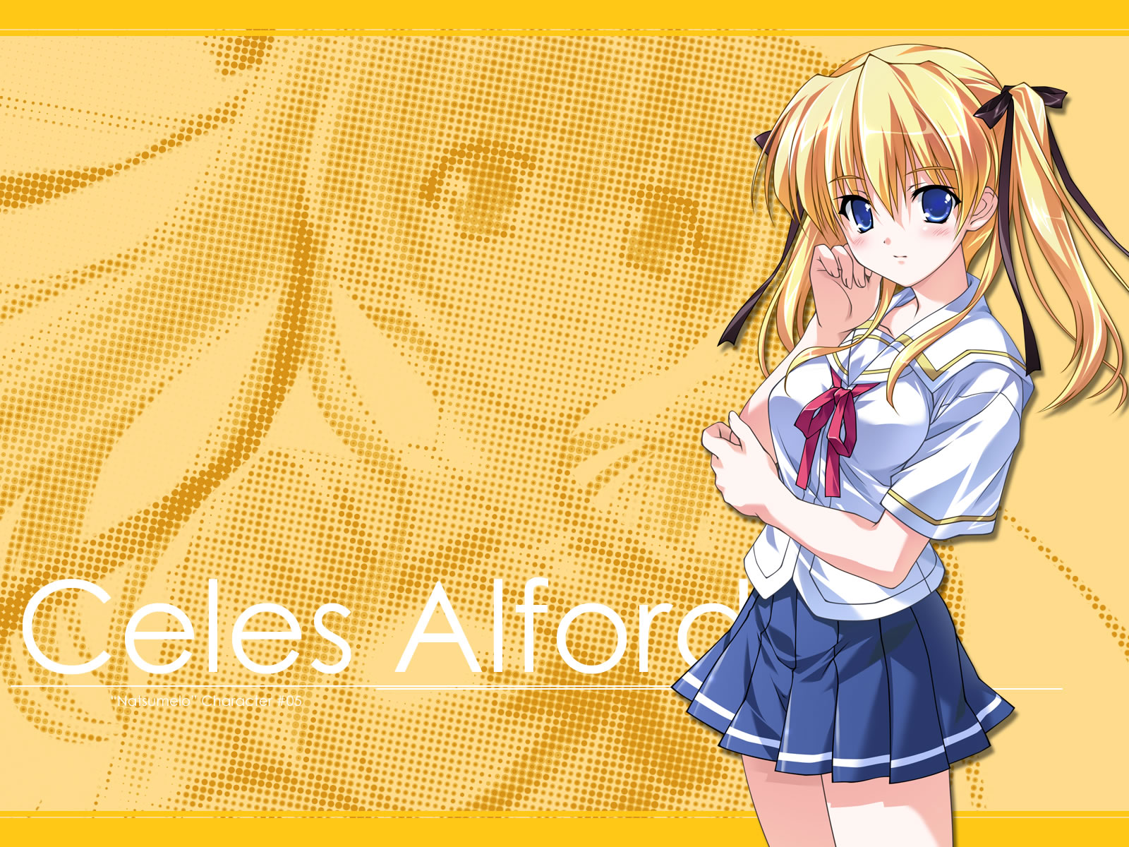 celes_alford, natsumegu, school_uniform, twintails