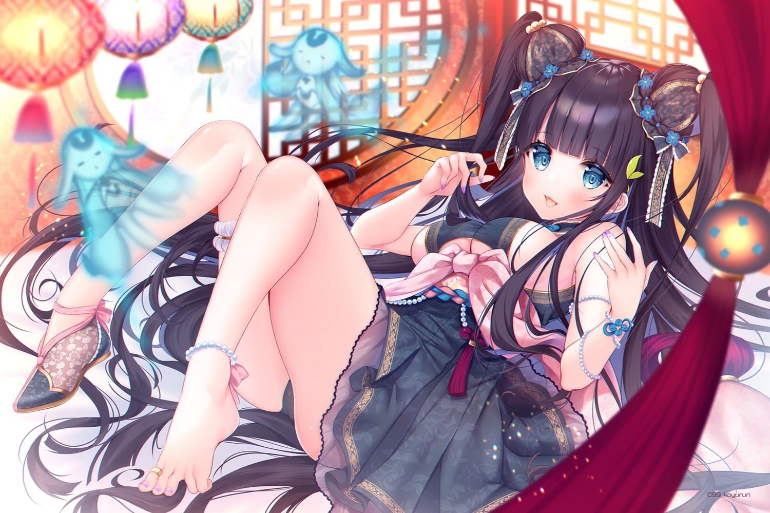 barefoot, blush, breasts, cameltoe, dress, fate/grand_order, fate_(series), ko_yu