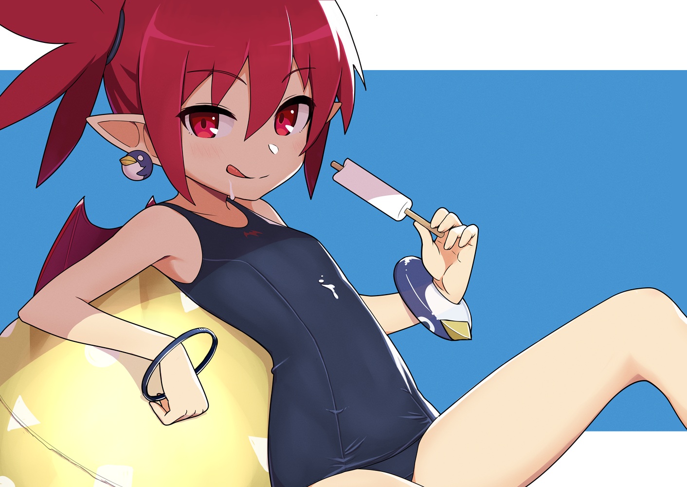ball, blush, close, demon, disgaea, etna, flat_chest, food