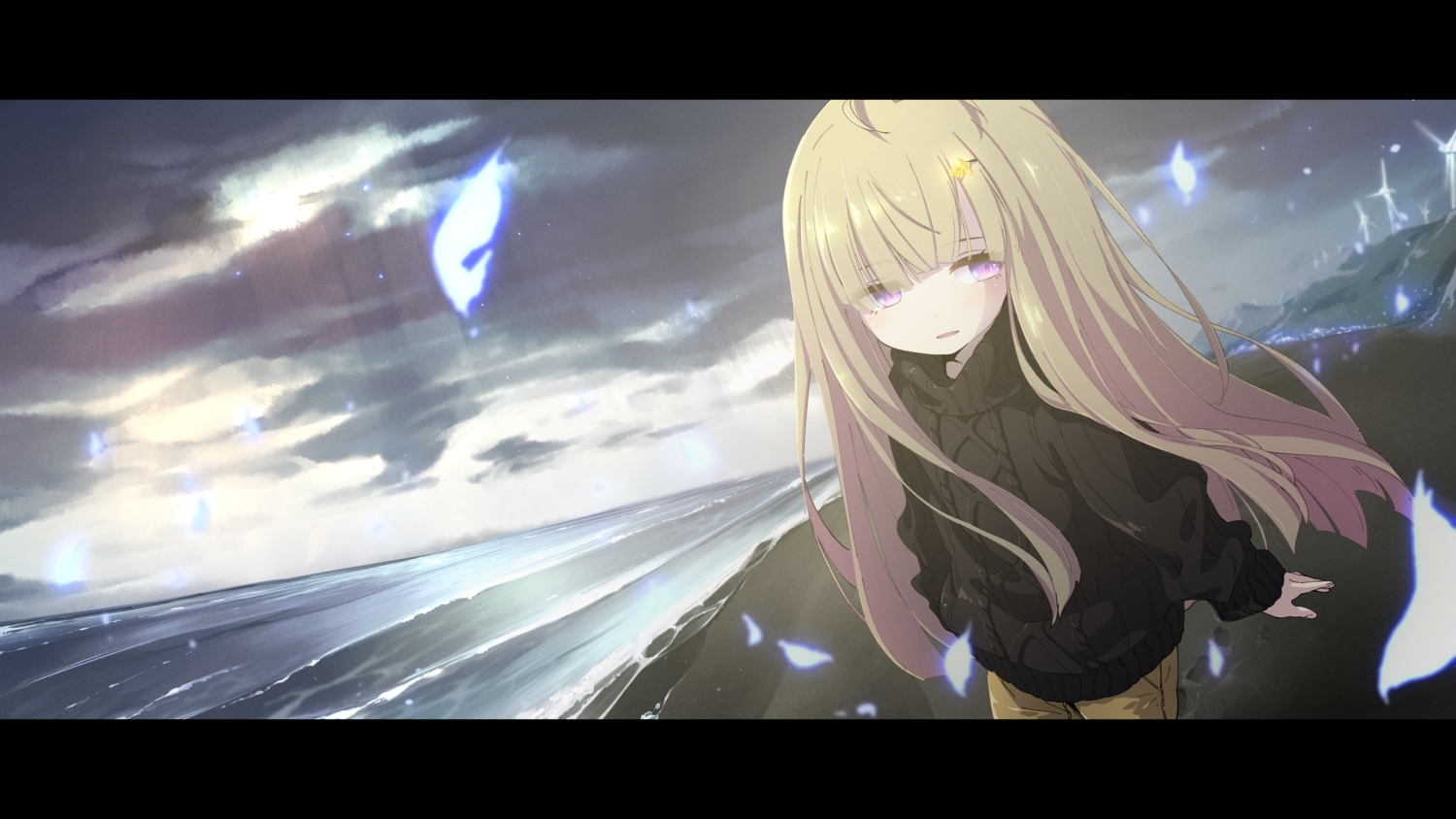 beach, blonde_hair, close, clouds, loli, long_hair, metamoe, metamoe_tube