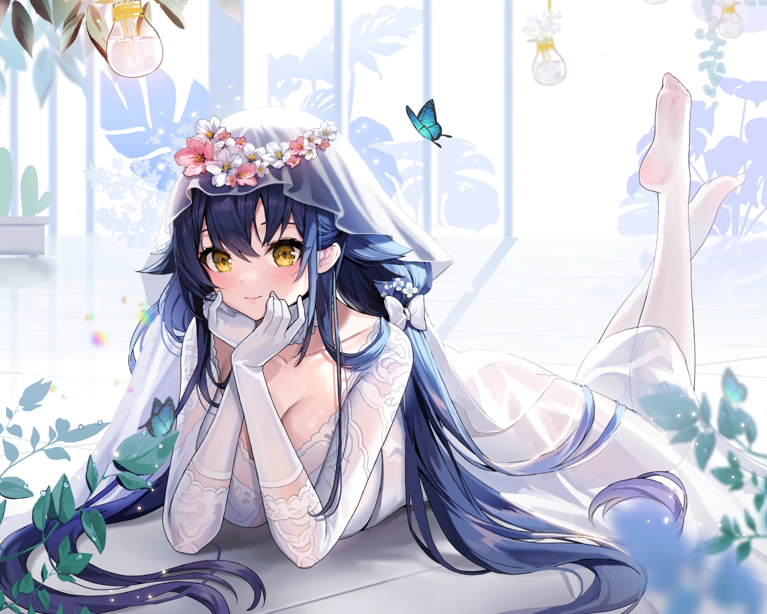 anthropomorphism, azuma_(azur_lane), azur_lane, cropped, dress, hyoin, wedding_attire