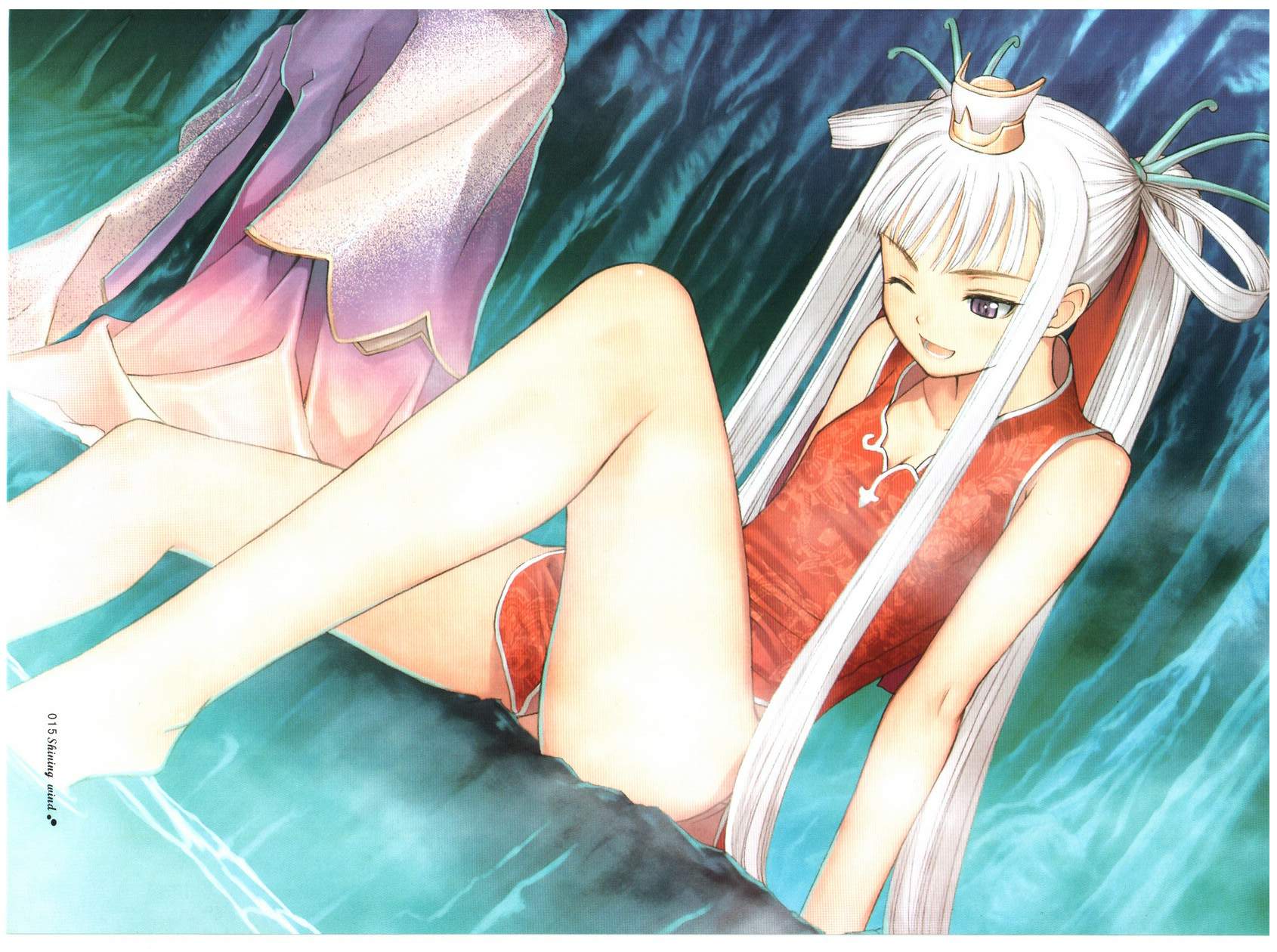 houmei, long_hair, shining_wind, taka_tony, white_hair