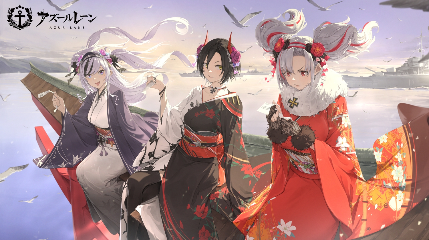 aliasing, animal, anthropomorphism, azur_lane, bird, black_hair, cross, elbe_(azur_lane)