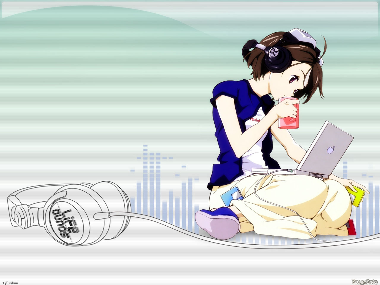 computer, headphones, minakami_rinrin, sister_princess