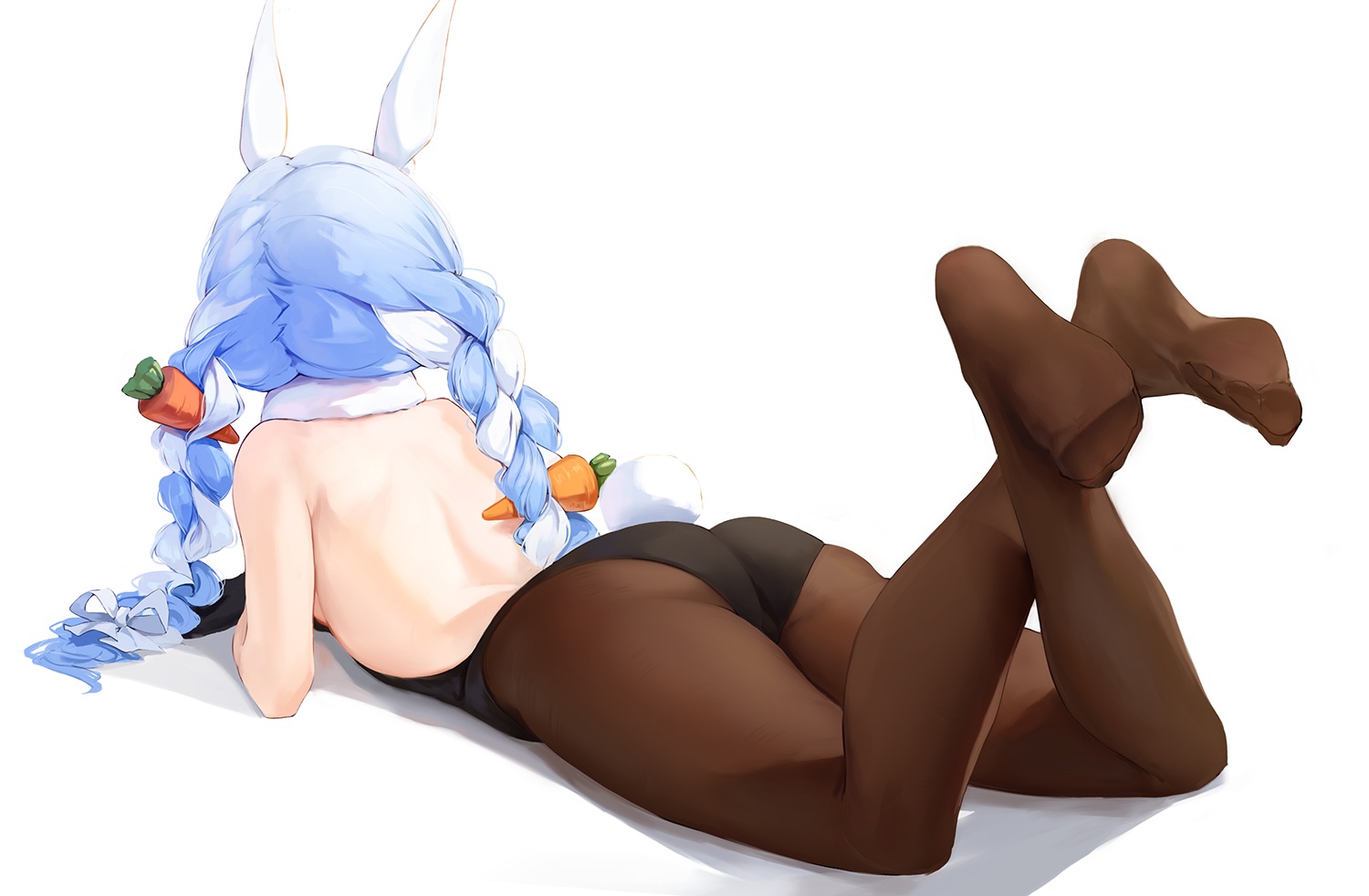 animal_ears, blue_hair, braids, bunny_ears, bunnygirl, hololive, leotard, leviathan_(hikinito0902)