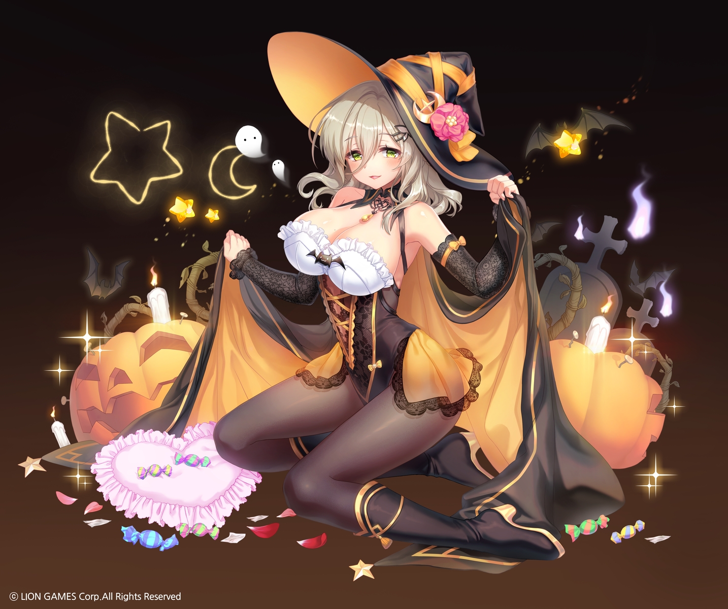 animal, bat, blush, boots, bow, breasts, candy, cape