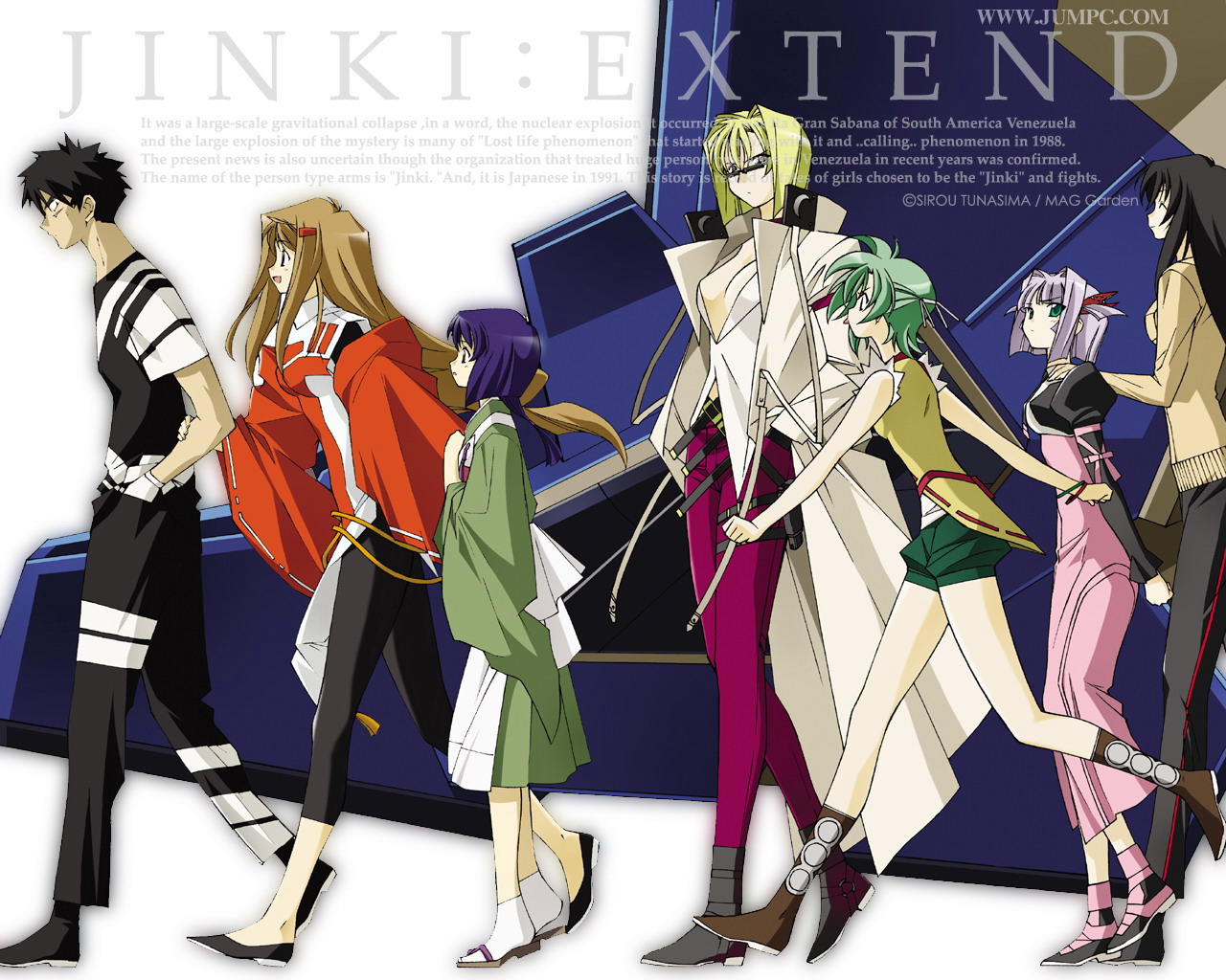 group, hiiragi_akao, jinki_extend, kawamoto_satsuki, kousaka_minami, kousaka_rui, mel_j_vanette, ogawara_ryouhei