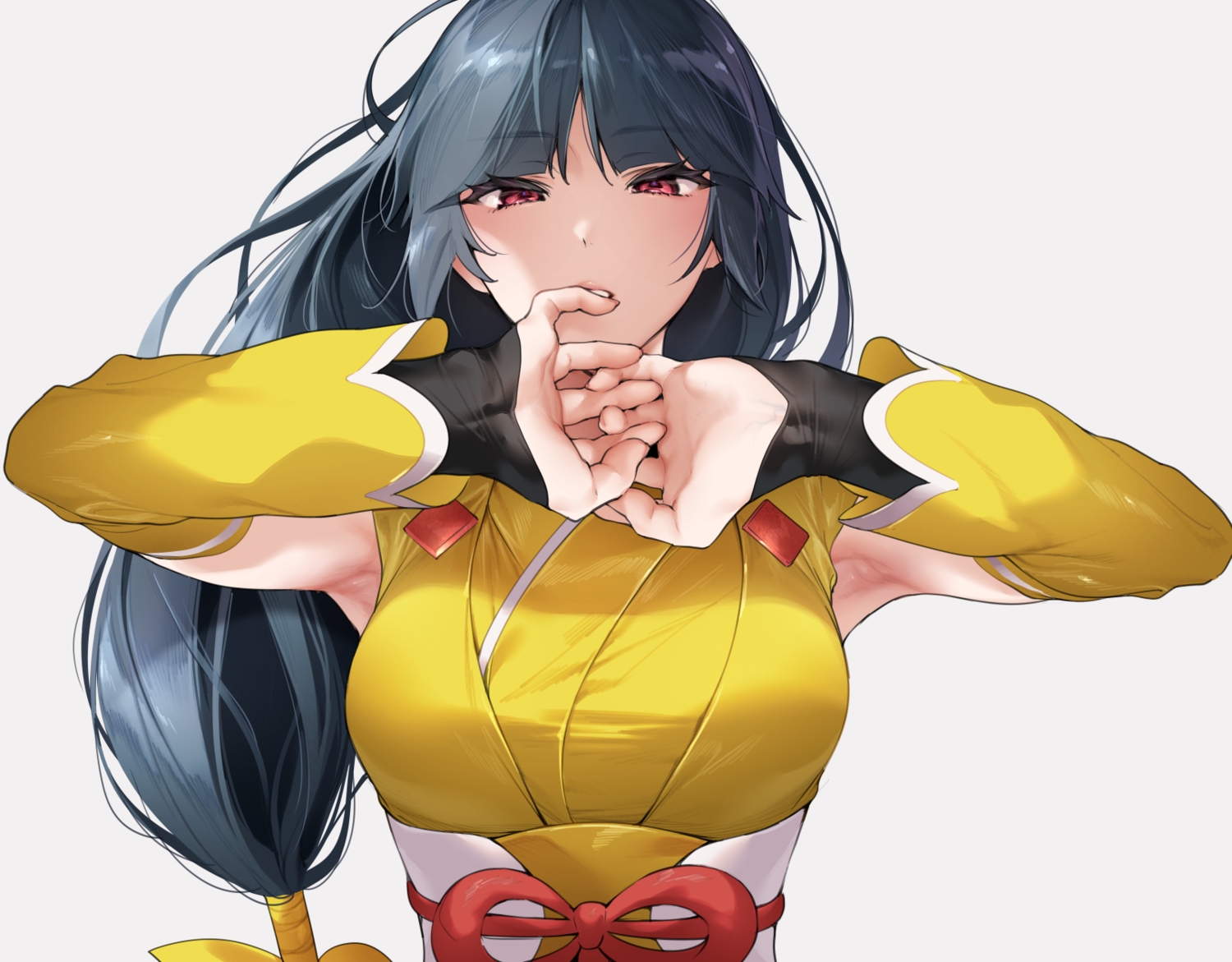 black_hair, bow, close, cropped, hizuki_akira, japanese_clothes, long_hair, natsume_(pokemon)