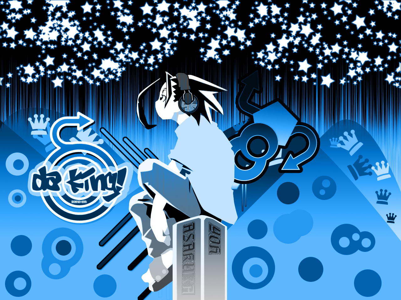 all_male, blue, headphones, male, polychromatic, shaman_king, tagme, vector