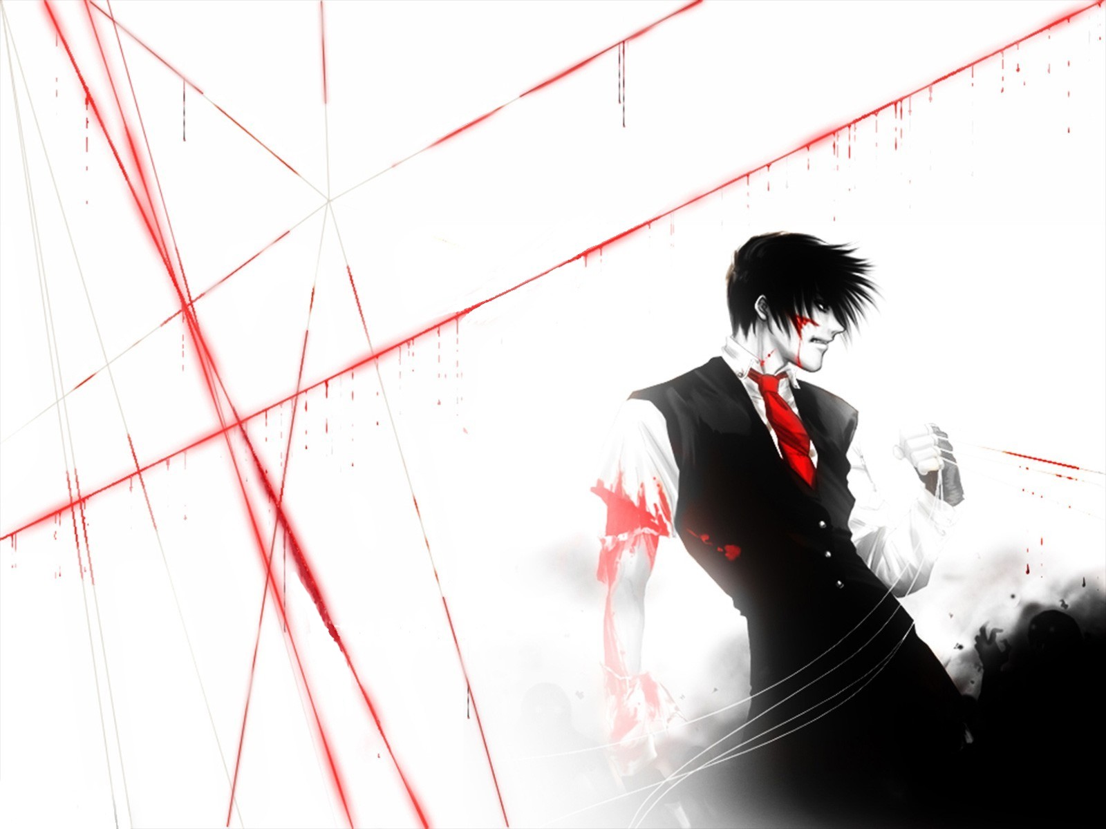 all_male, black_hair, blood, hellsing, male, short_hair, tie, walter_c_dornez, white