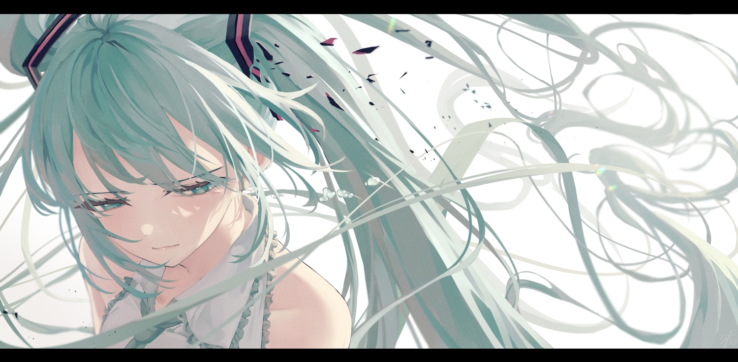 aqua_eyes, aqua_hair, close, crying, hatsune_miku, long_hair, polychromatic, shun'ya_(daisharin36)