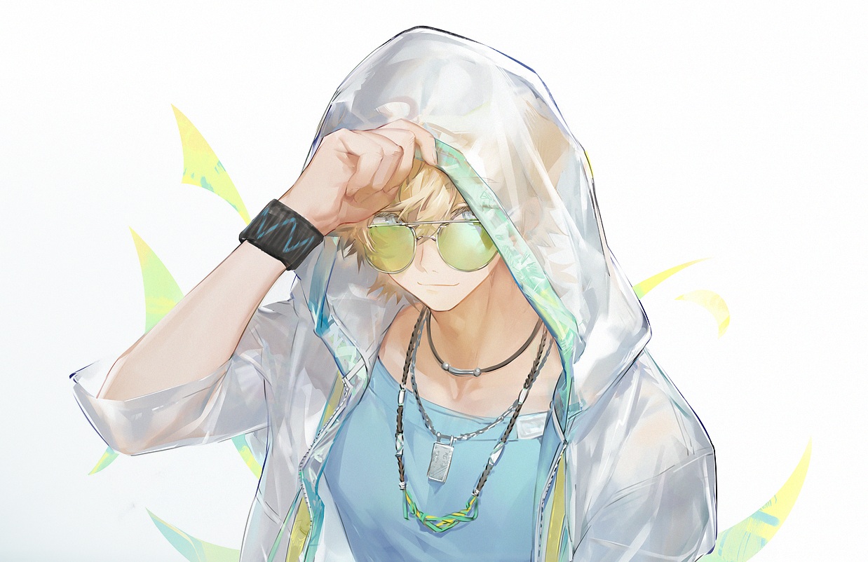 all_male, arknights, male, sunglasses, tequila_(arknights), yyb